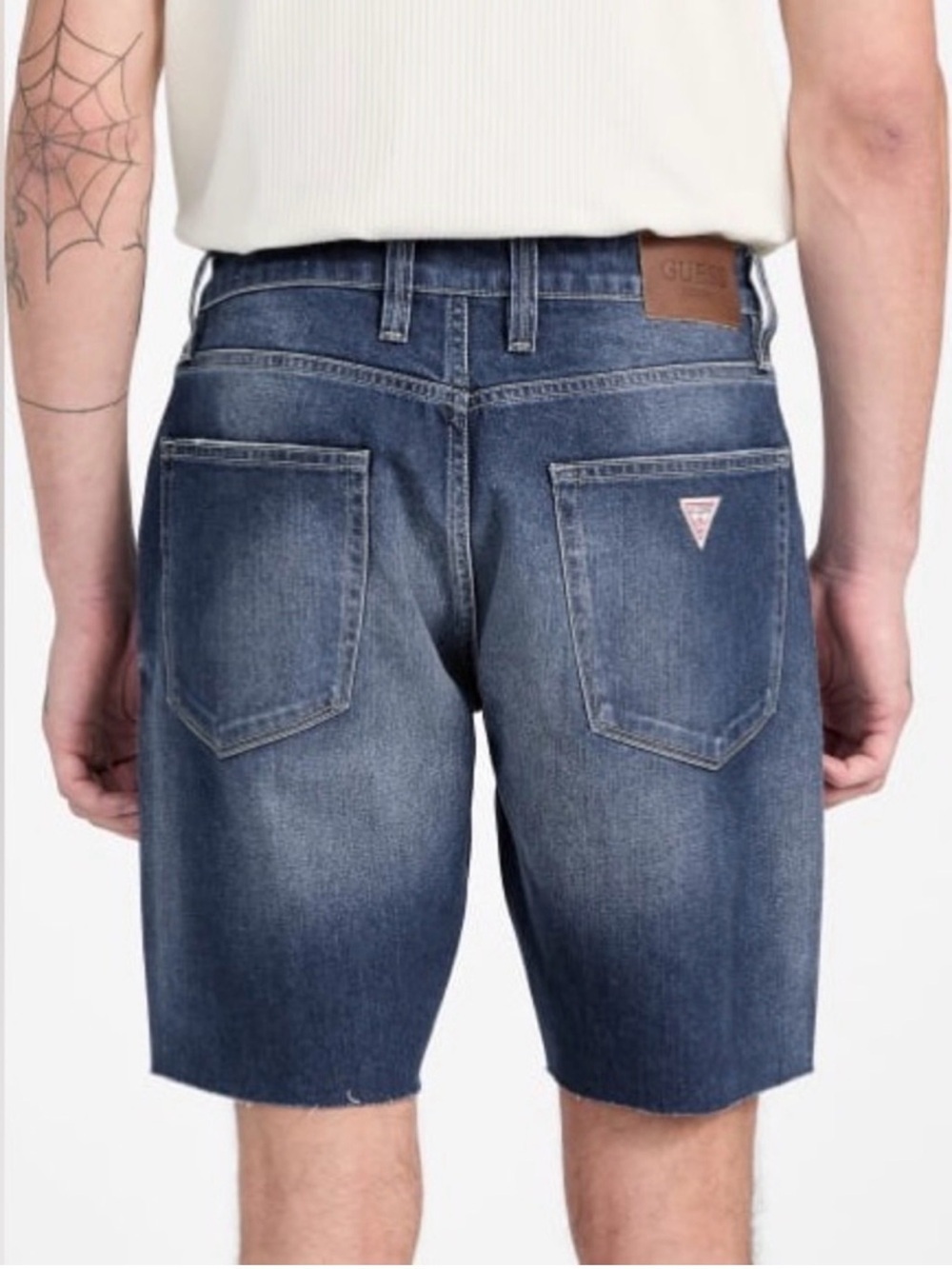 GUESS Men's Indigo Washed Denim Jean Shorts